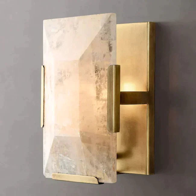 Heson Translucent Modern Calcite Wall Sconce