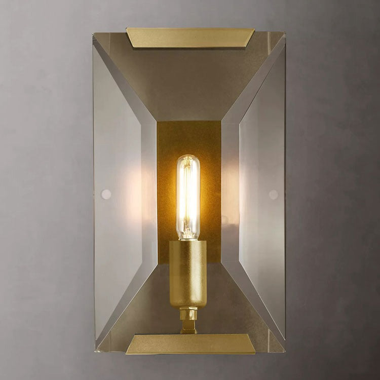 Aulis Faceted Crystal Wall Sconce, Modern Wall Lamp for Bedside