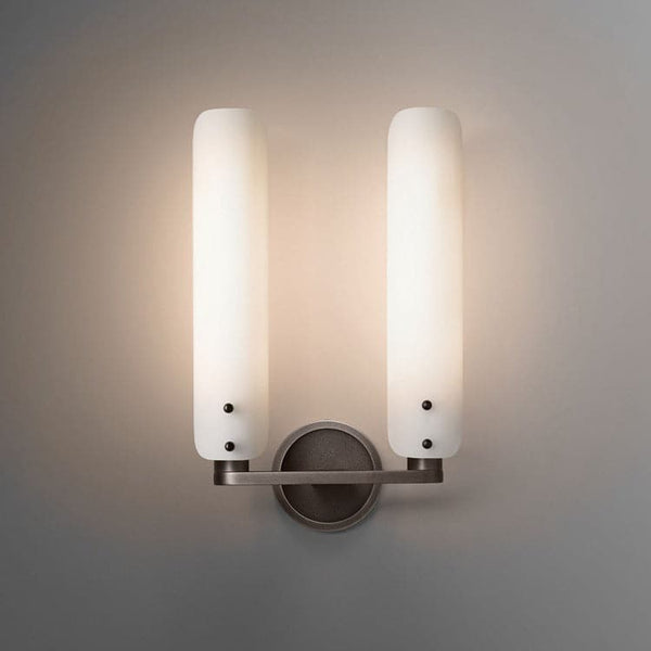 Alen White Glass 2 Shade Wall Sconce