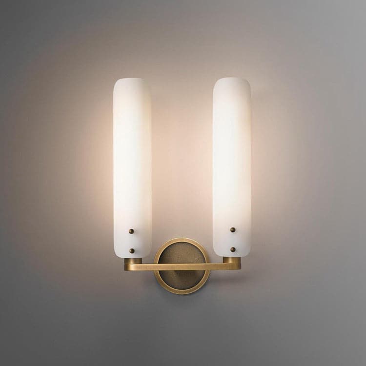 Alen White Glass 2 Shade Wall Sconce