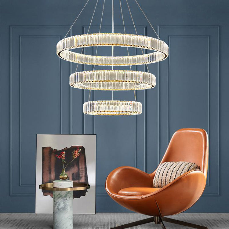A Doro Crystal Round Chandelier