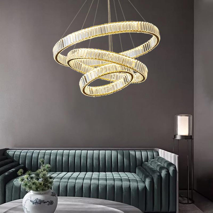 A Doro Crystal Round Chandelier