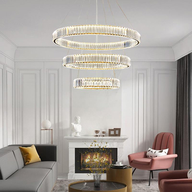 A Doro Crystal Round Chandelier