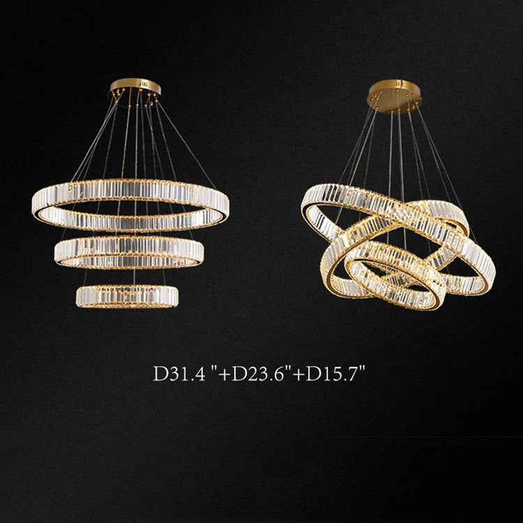 A Doro Crystal Round Chandelier