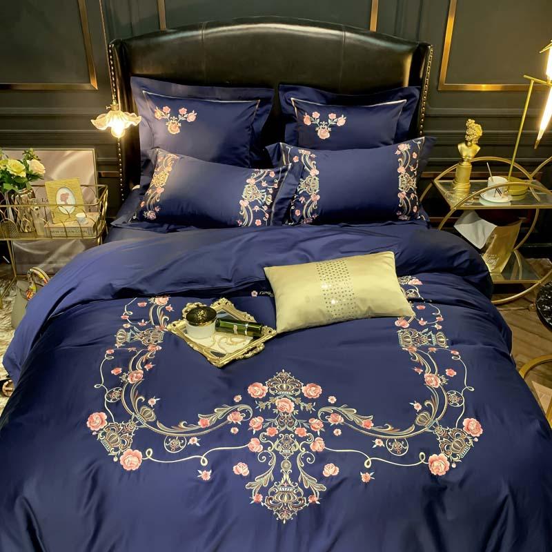 Denim Floral Egyptian Cotton Duvet Set