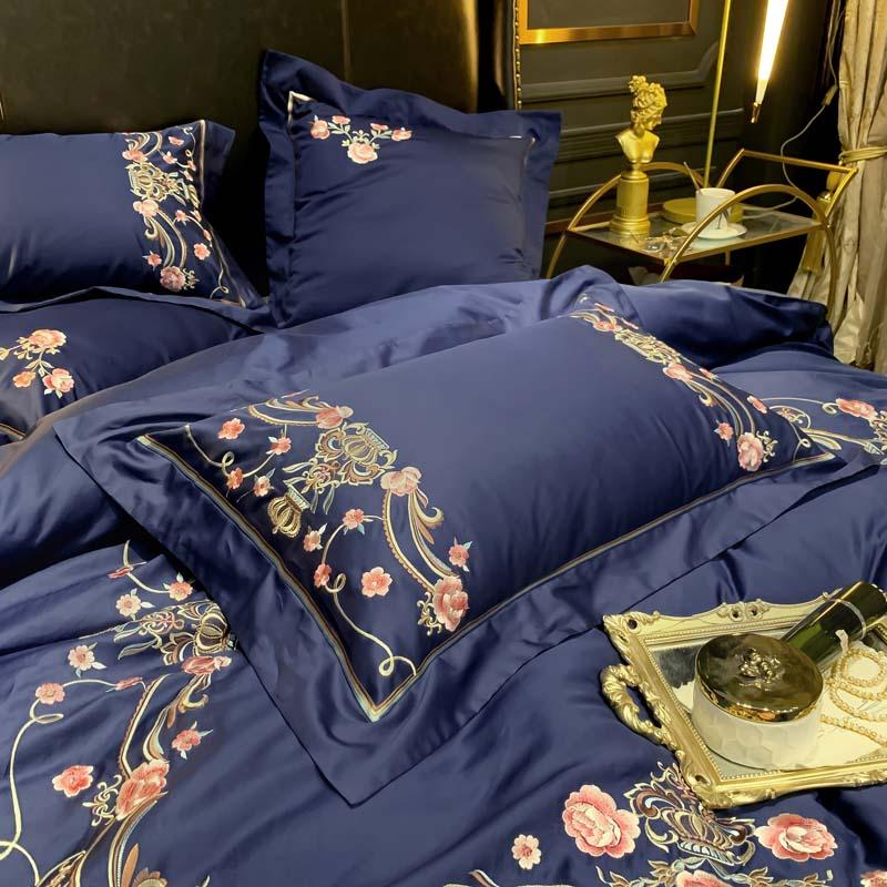 Denim Floral Egyptian Cotton Duvet Set