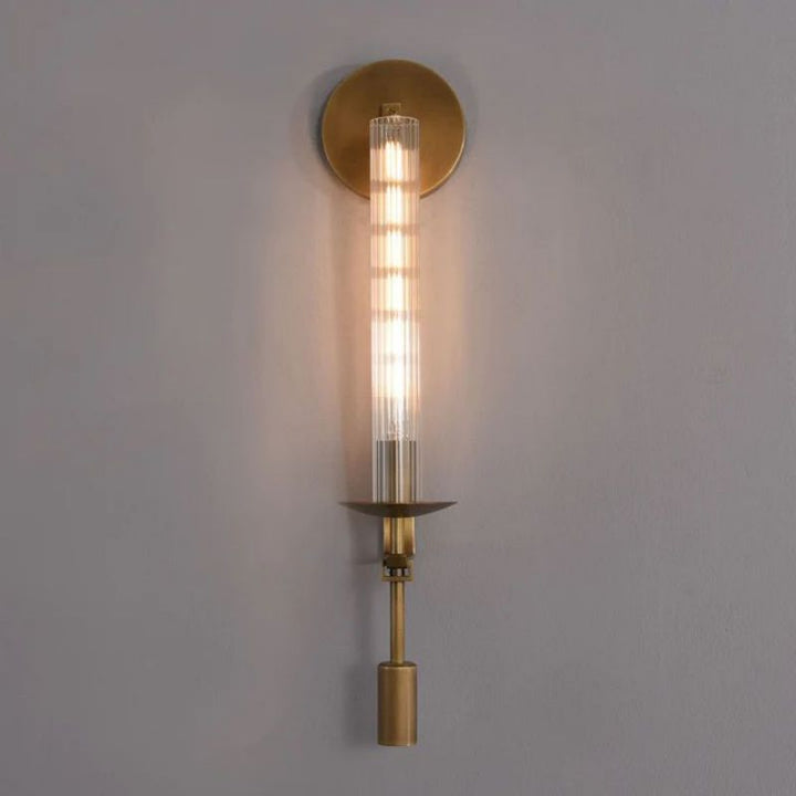 Fontanel Single Brass Wall Sconce