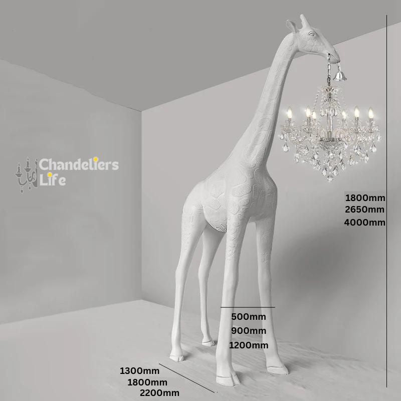 Art Sculpture Giraffe Floor Chandelier - Black