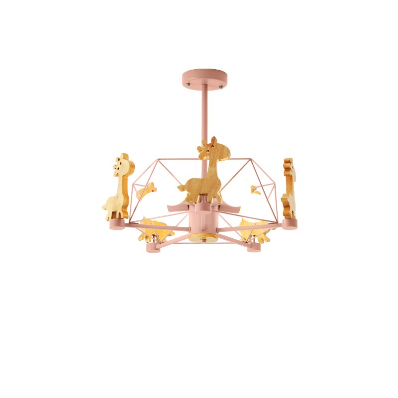 Wood Horse Kids Chandelier