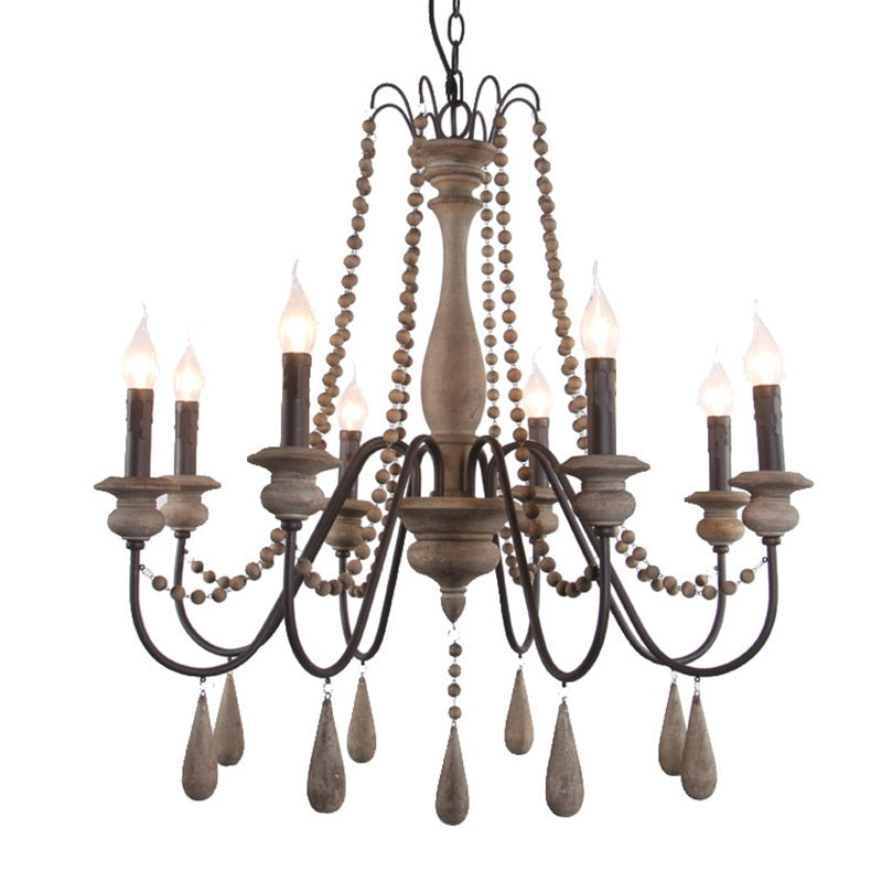 Vintage Wood Chandelier