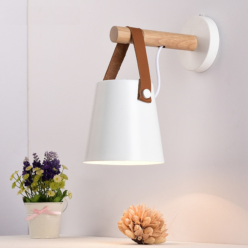 Wooden Pendant Wall Lamp