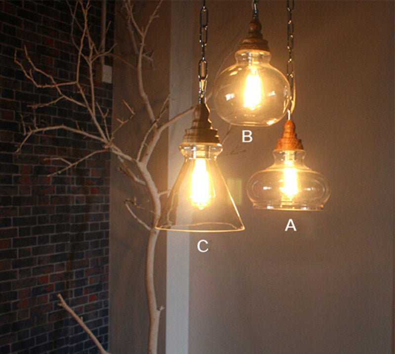 Creative Wood Single Head Pendant Lamp