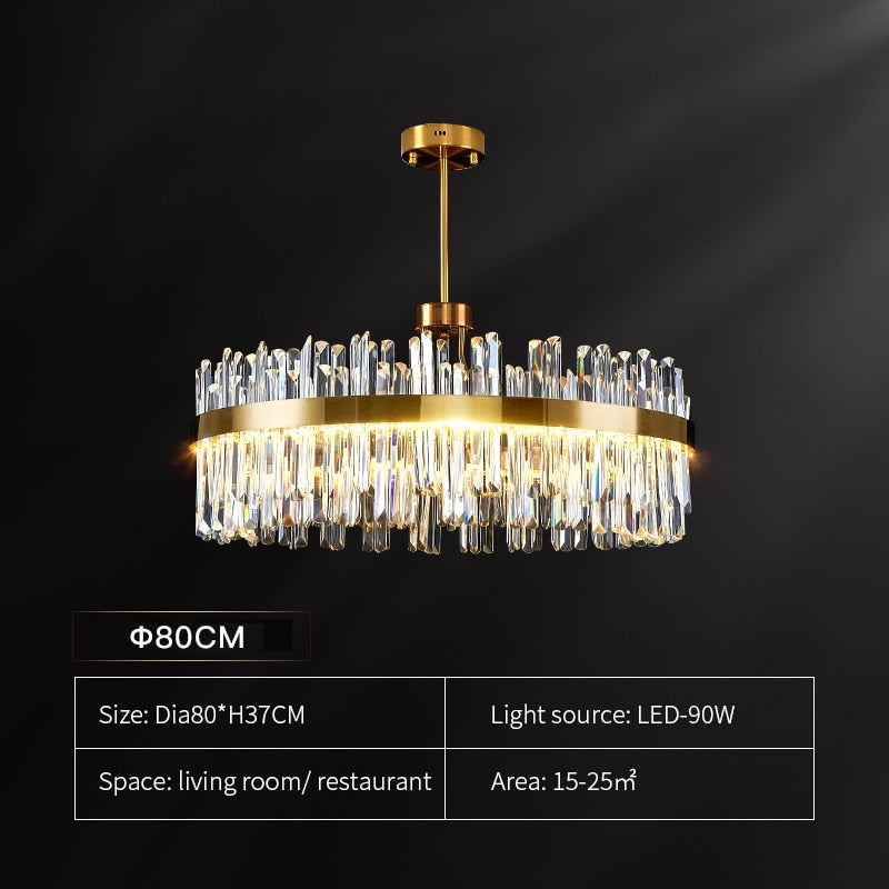 Modern Gold Luxury Crystal Chandelier