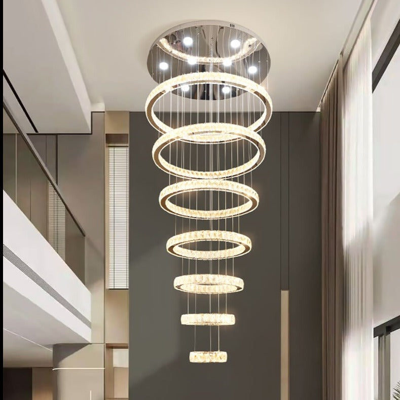 Rings Chandeliers for Loft Villa Duplex Design - Chrome