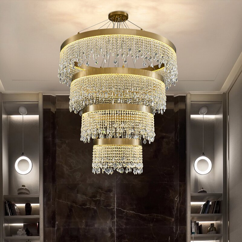 Luxury Crystal Hanging Light Round Chandelier