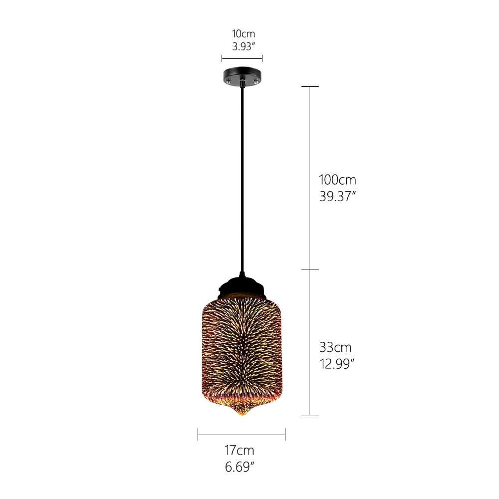 Modern 3D Colorful Pendant Lamp - C