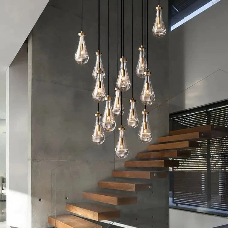 Luxury Raindrop Staircase Chandelier