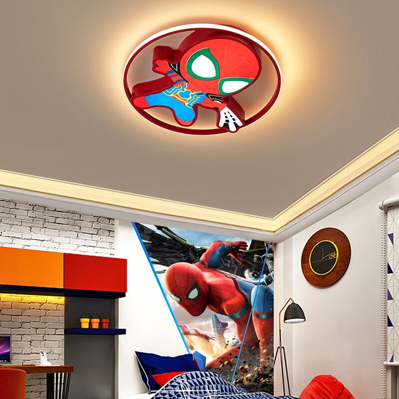 Nordic SpiderMan Figure Kids Bedroom Ceiling Light