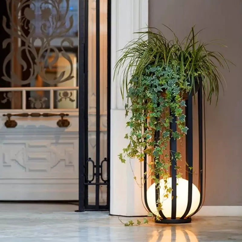 Outdoor Terrace Flower Stand Lamp