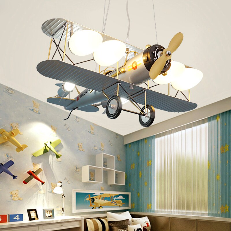 Boy Kids Bedroom Decorative Airplane Pendant Chandelier