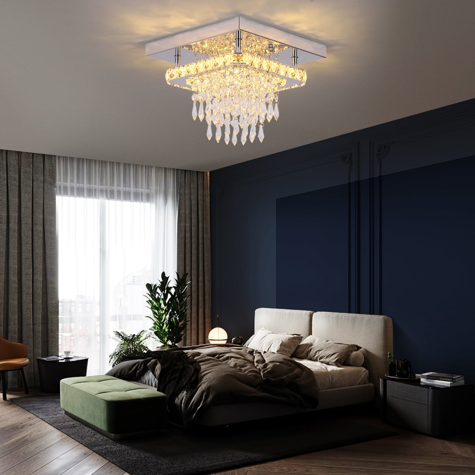 Modern Square Raindrop Ceiling Chandelier