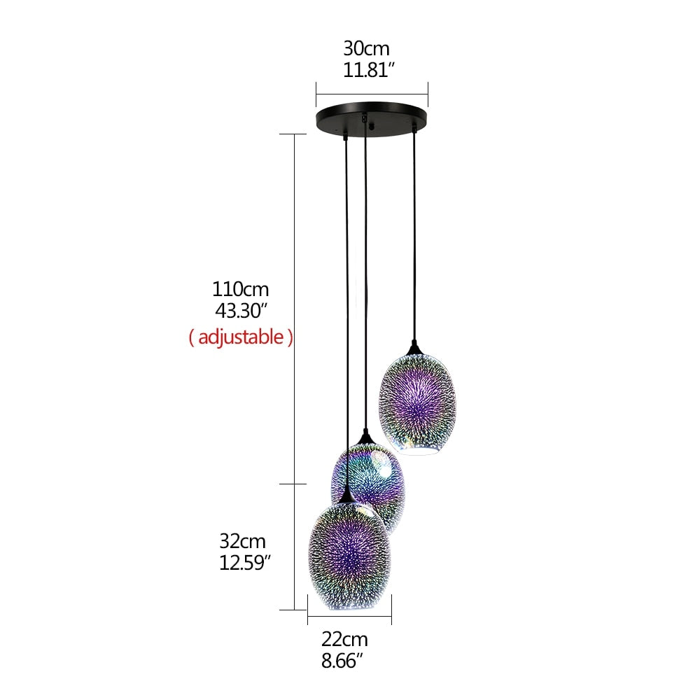 Modern 3D Colorful Pendant Lamp - Set