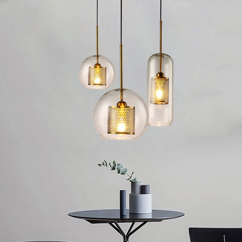 Golden Glass Pendant Chandelier