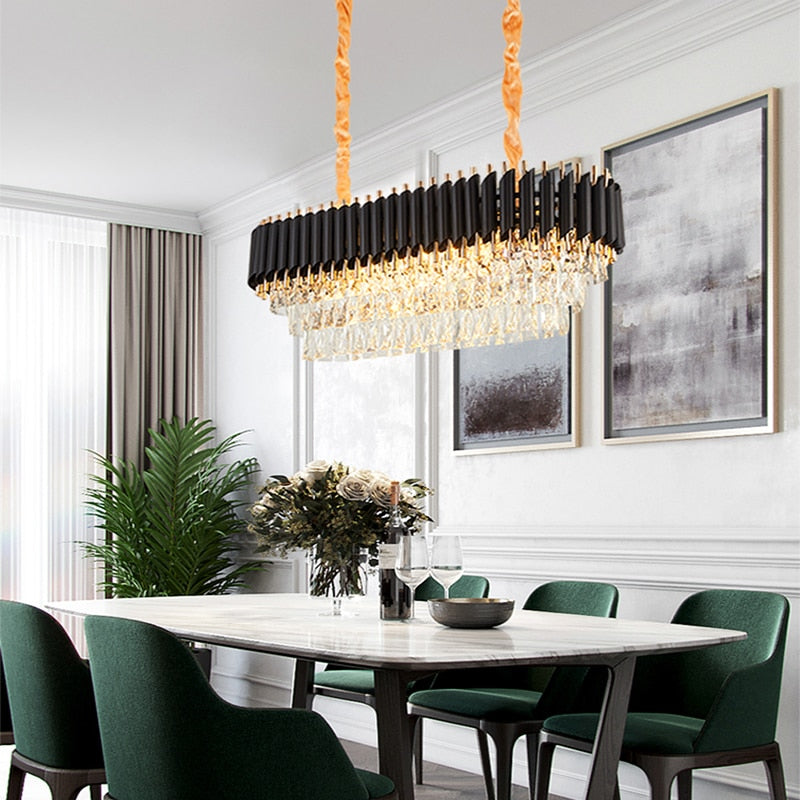 Postmodern Oval Crystal Designer Chandelier