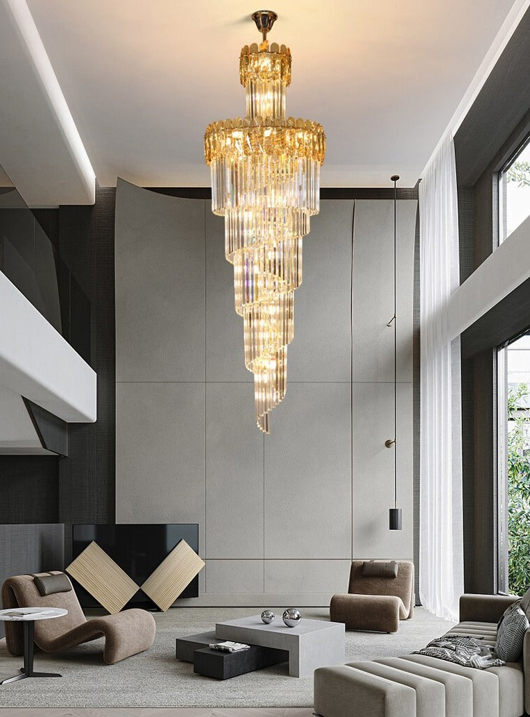 K9 Crystal Chandelier Long Staircase