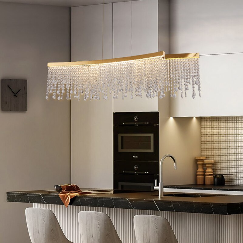 Creative Crystal Chandelier For Dining Room Gold Design Hanging Lamp Luxury Light Fixtures