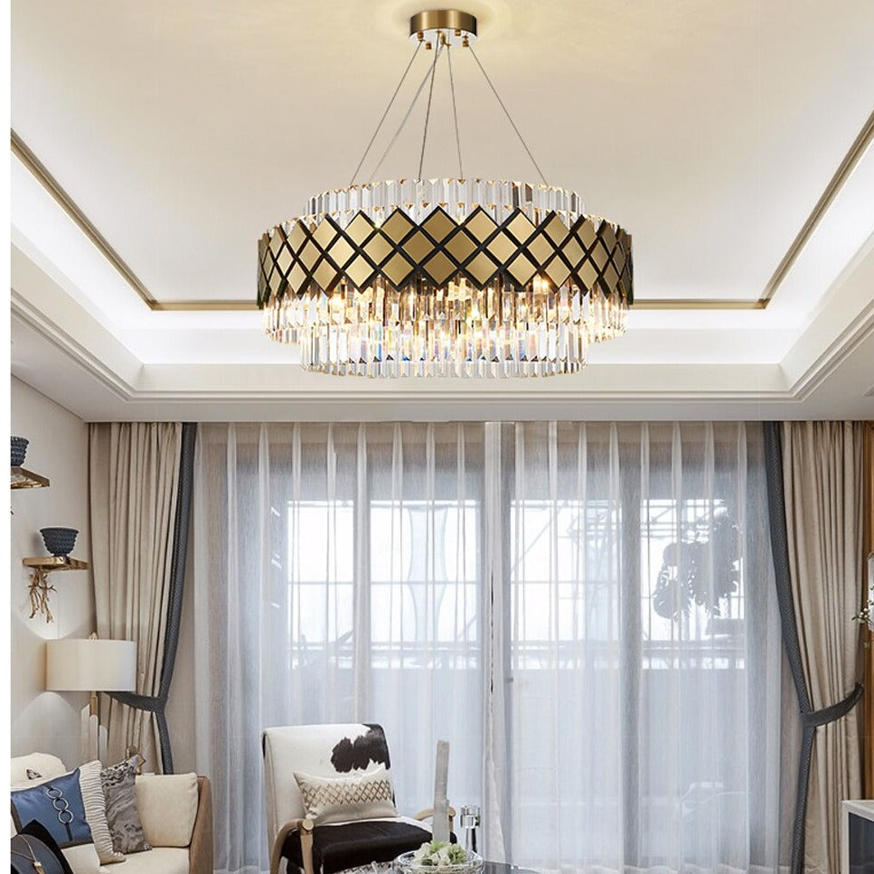 Modern Art Deco Crystal Chandelier