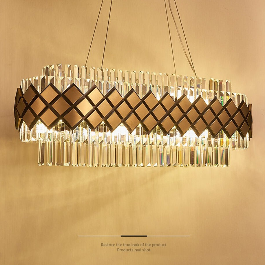 Modern Art Deco Crystal Chandelier