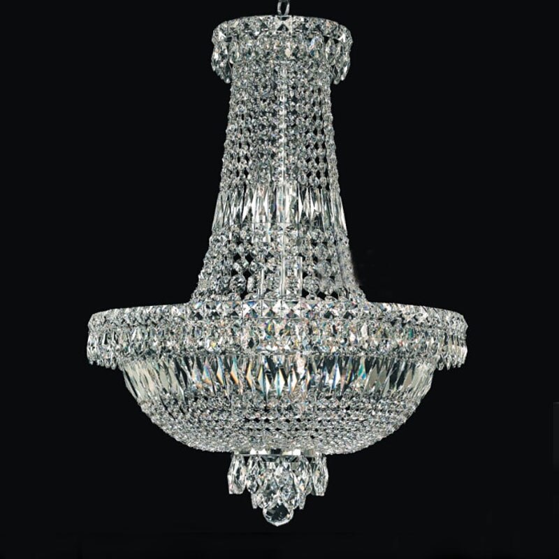 Modern Crystal Chandelier Light Chrome Crystal Chandelier Traditional Chandelier Light Fixture (Chrome Lamp body Width 60cm H80cm)