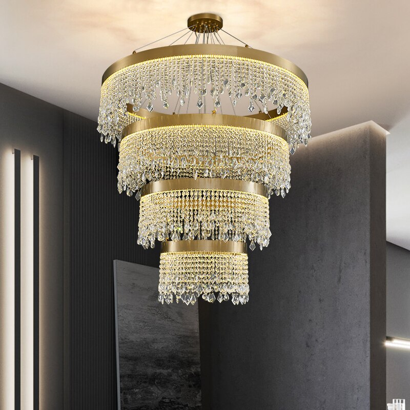 Luxury Crystal Hanging Light Round Chandelier