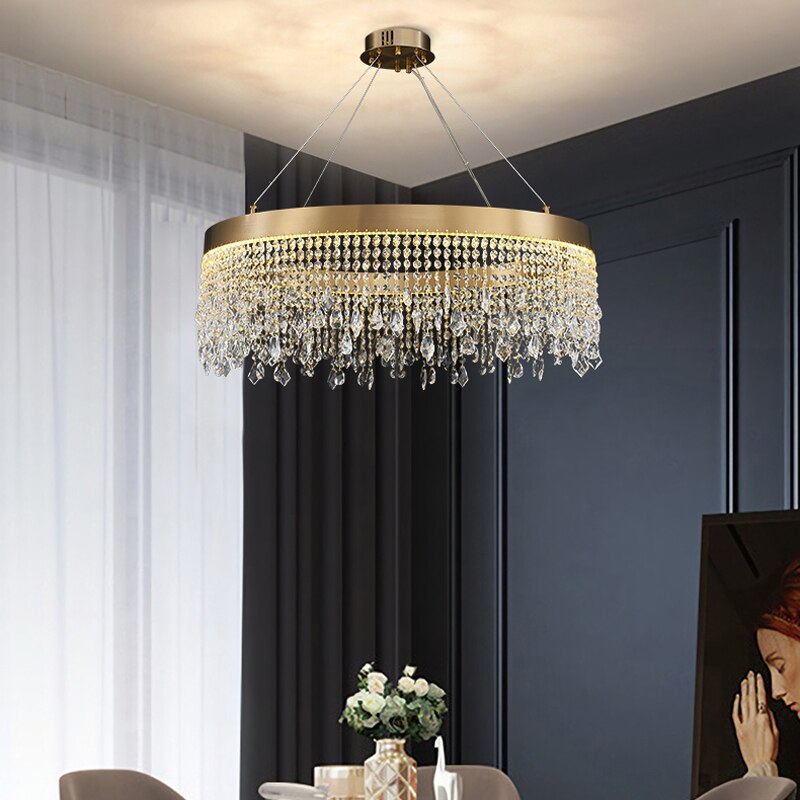 Luxury Crystal Hanging Light Round Chandelier