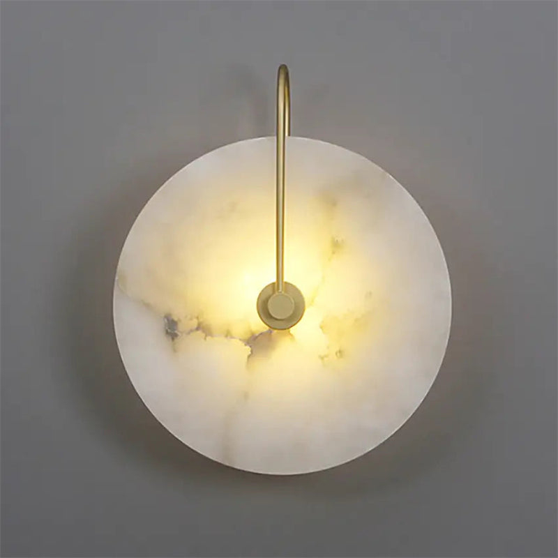 Modern Disc Alabaster Wall Sconce