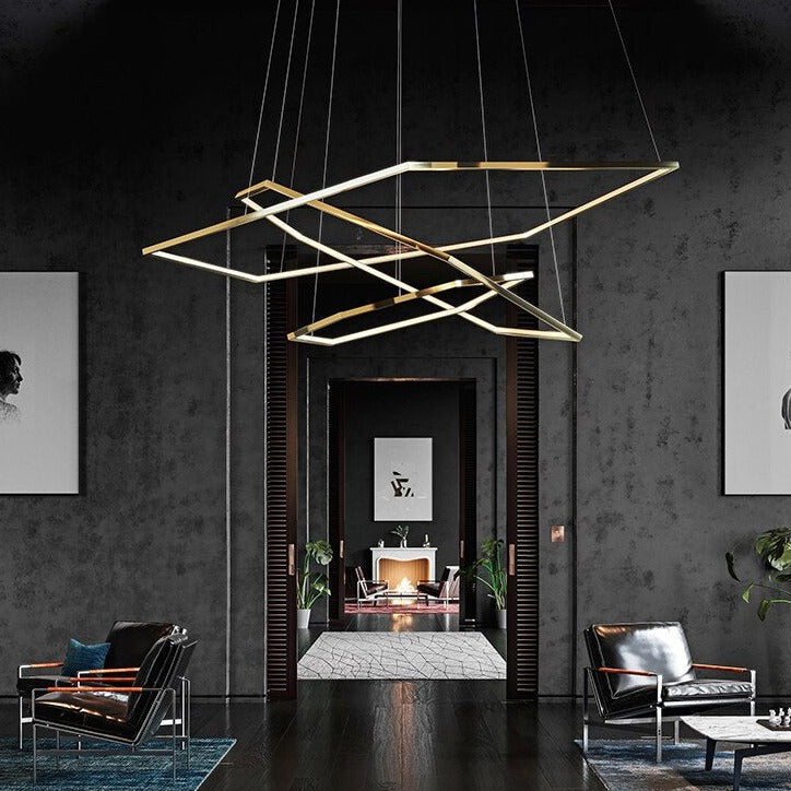 New Post-Modern Luxury Gold Chandelier