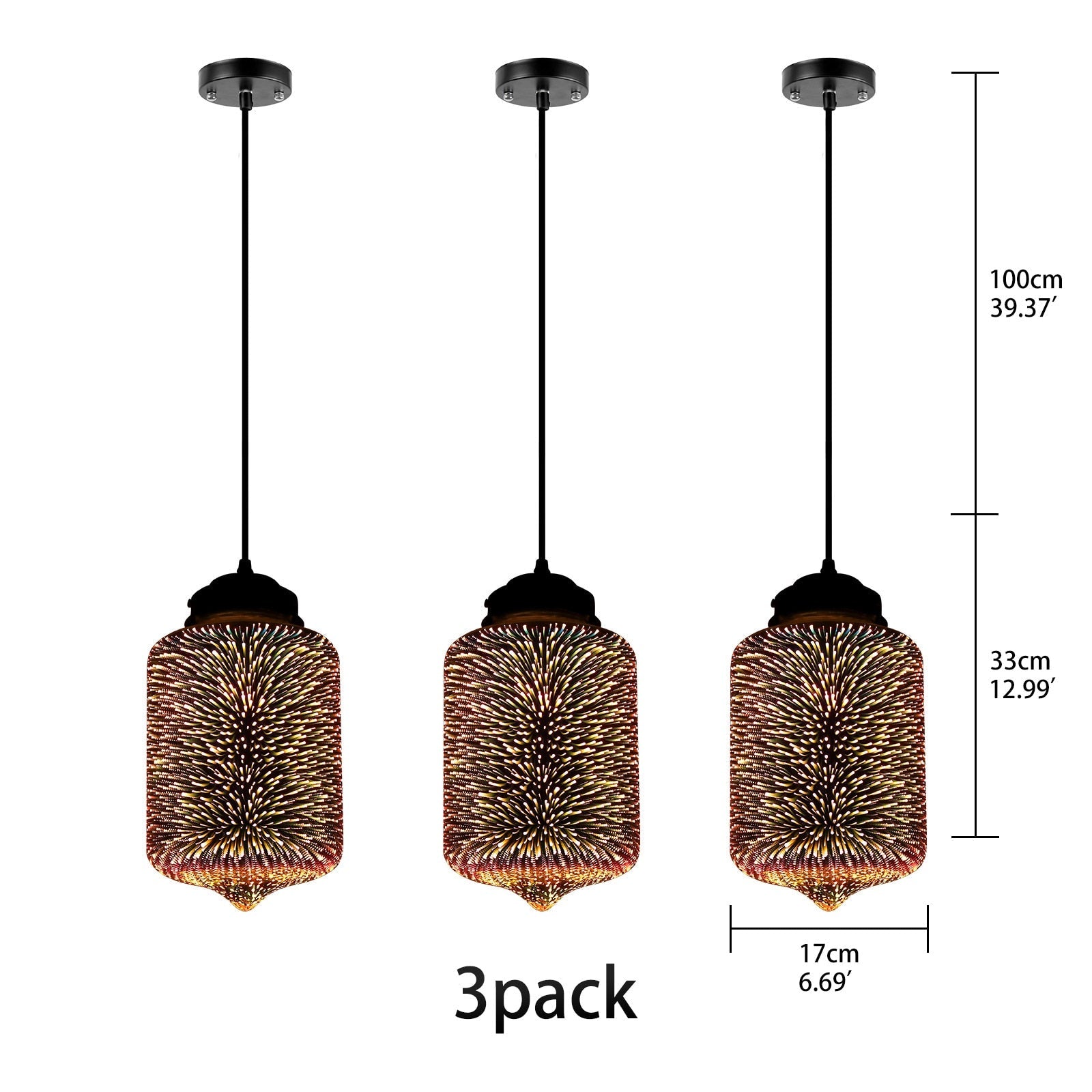 Modern 3D Colorful Pendant Lamp - C