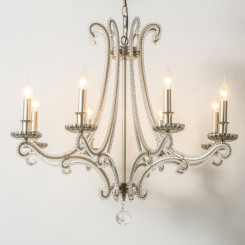 French Cast Metal Chandelier