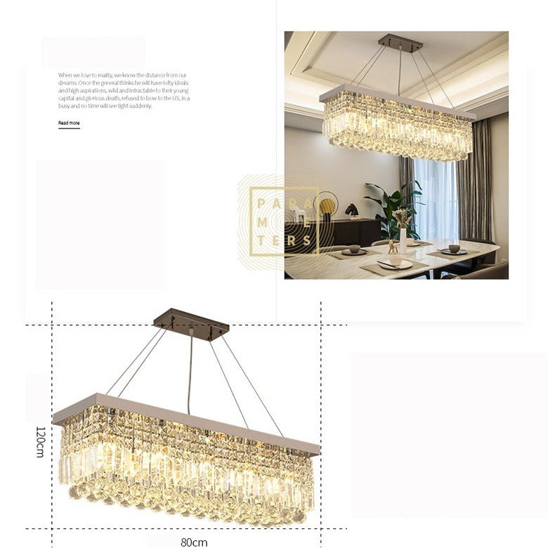 Modern Rectangular Crystal Chandelier