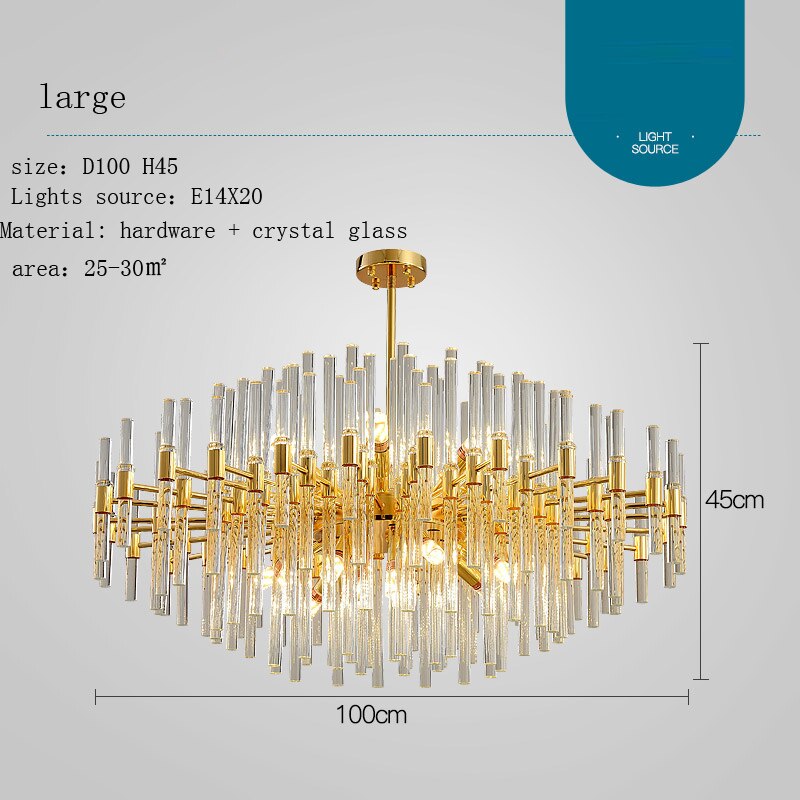 Simple Postmodern Crystal Chandelier