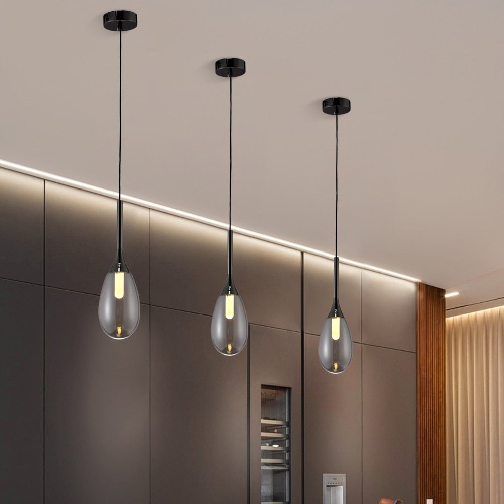 Modern Gold Glass Ball Pendant Light