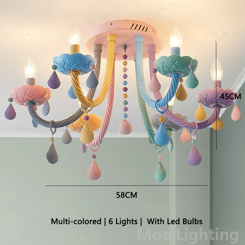 Modern Colorful Ceiling Chandelier For Kids