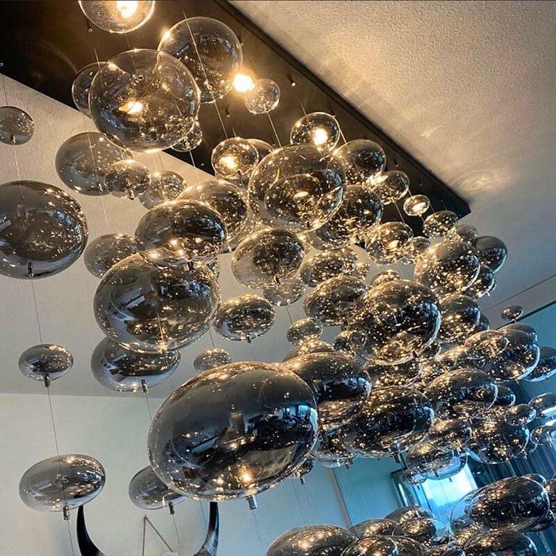 Modern Oval Bubble Ball LED Chandelier Lighting Dining Room Light Fixtures