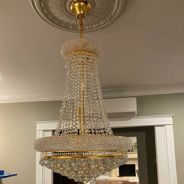 French Empire Gold Crystal Chandelier