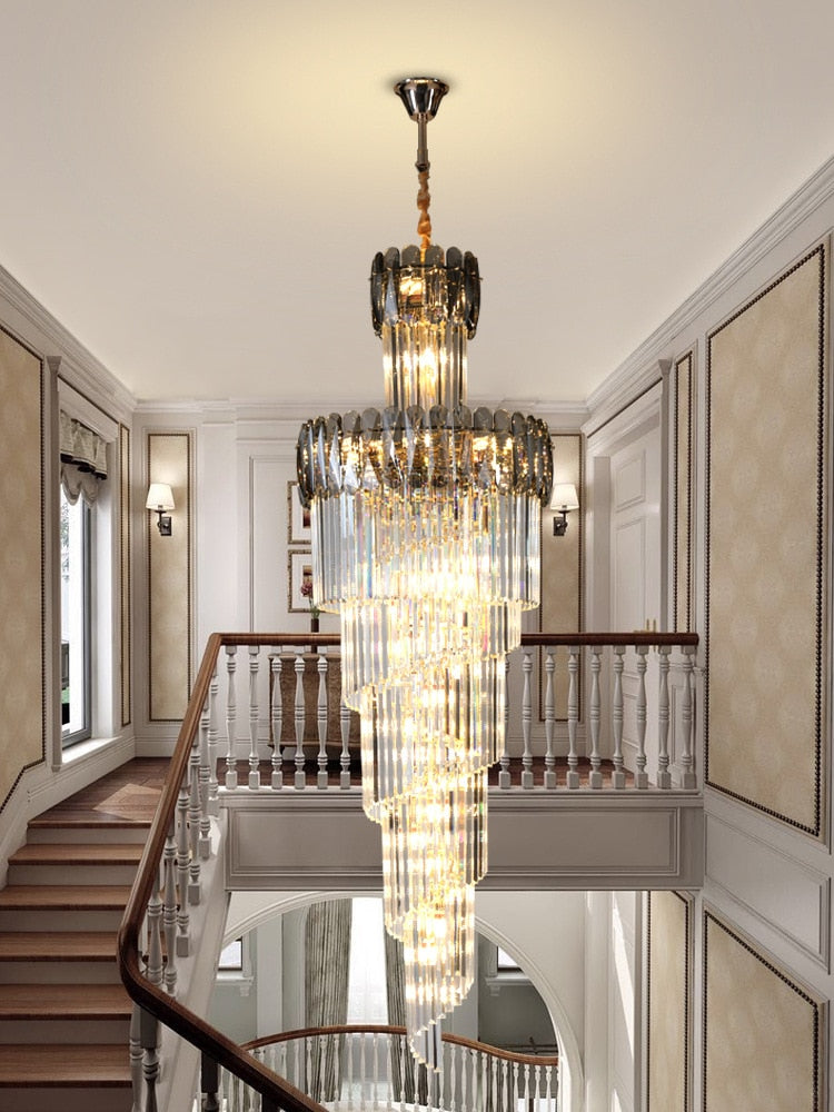 K9 Crystal Chandelier Long Staircase