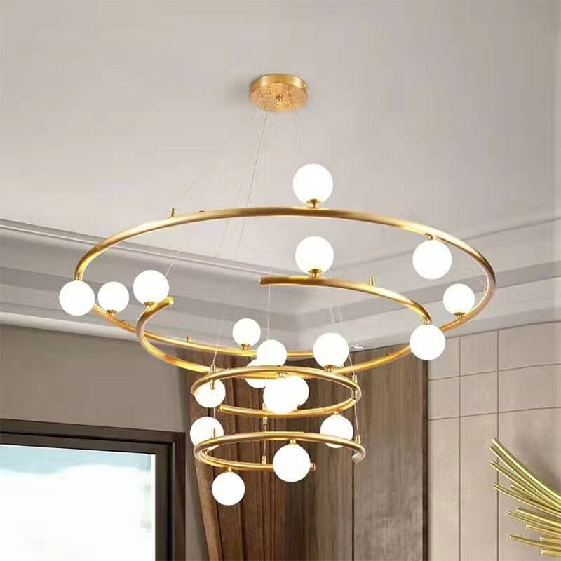 Post-modern Glass Circle Chandelier