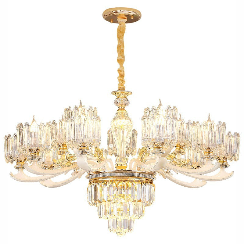 Classic Crystal Ring Beaded Chandelier