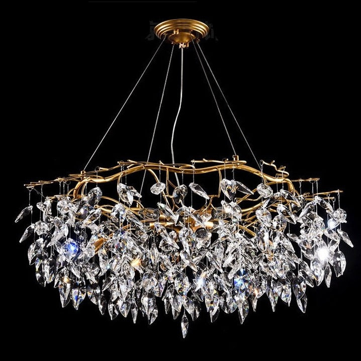 Modern Luxury Gold Crystal Art Decor Hanging Chandelier