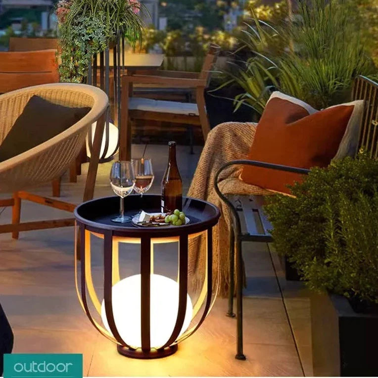 Outdoor Terrace Flower Stand Lamp